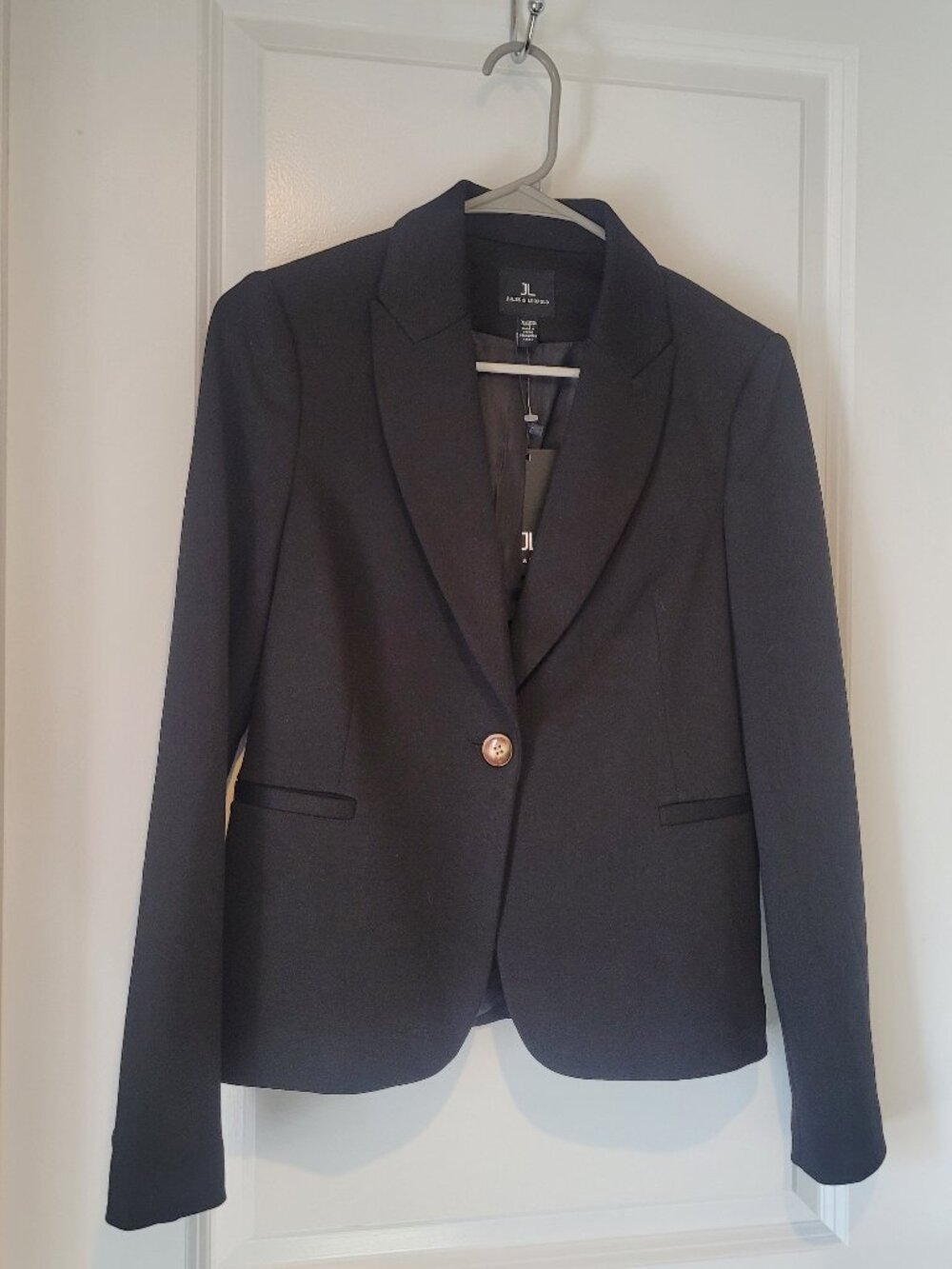 Jules & Leopold Black Solid Classic Notch Blazer